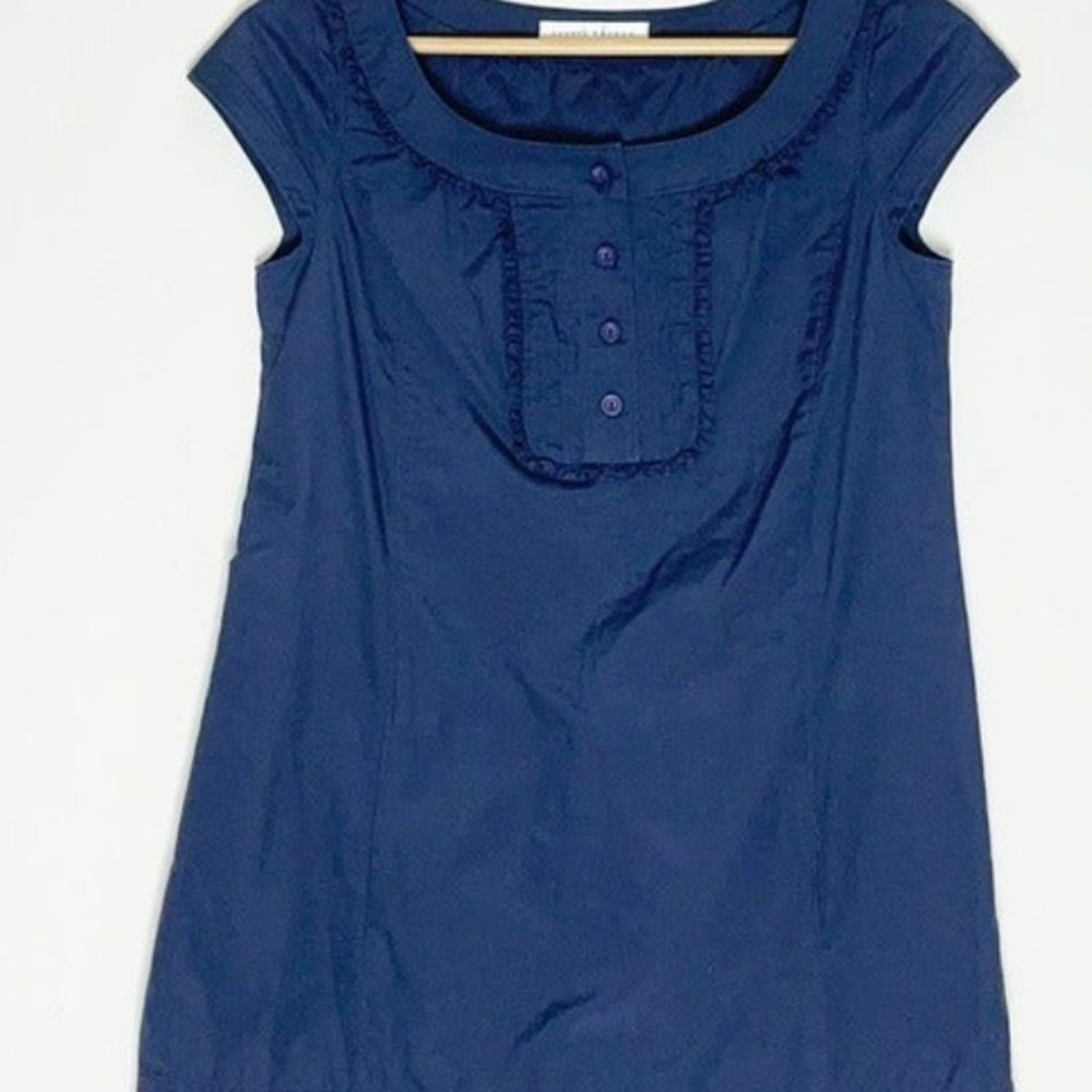 Navy Blue Ruffle Tunic Top